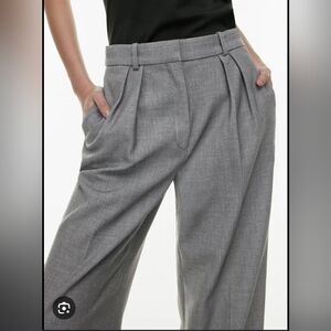 Zara Men's Light Gray Pleated Dress Trousers